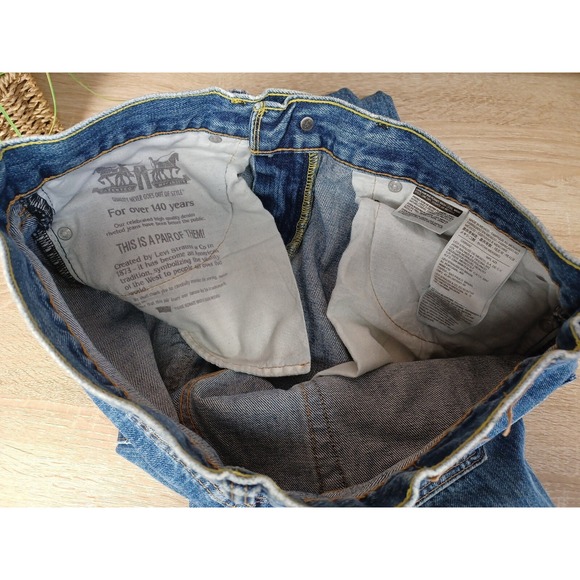 Levis 505 Jeans 32x32 Blue Original Fit Denim Single Button and Zipper WPL 423 - Picture 4 of 14